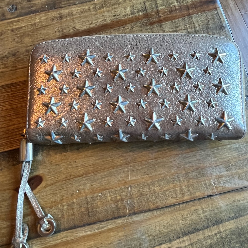Jimmy Choo star studded collection zip around wallet.